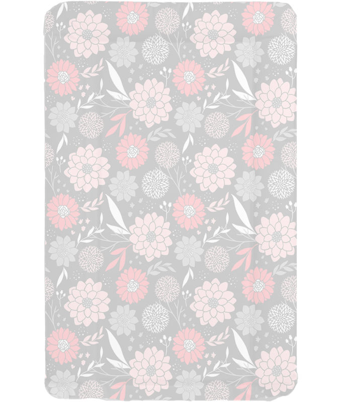 Changing mat - Grey with Pink Flowers